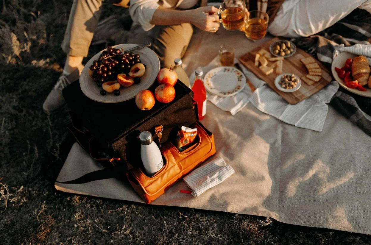 gray picnic blanket